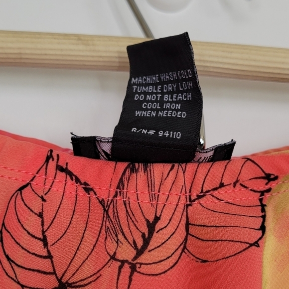 Meghan Matthews Coral Pink Floral Maxi Skirt Womens 16 Flowy Boho Hippie Vtg - Picture 8 of 11